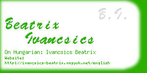 beatrix ivancsics business card